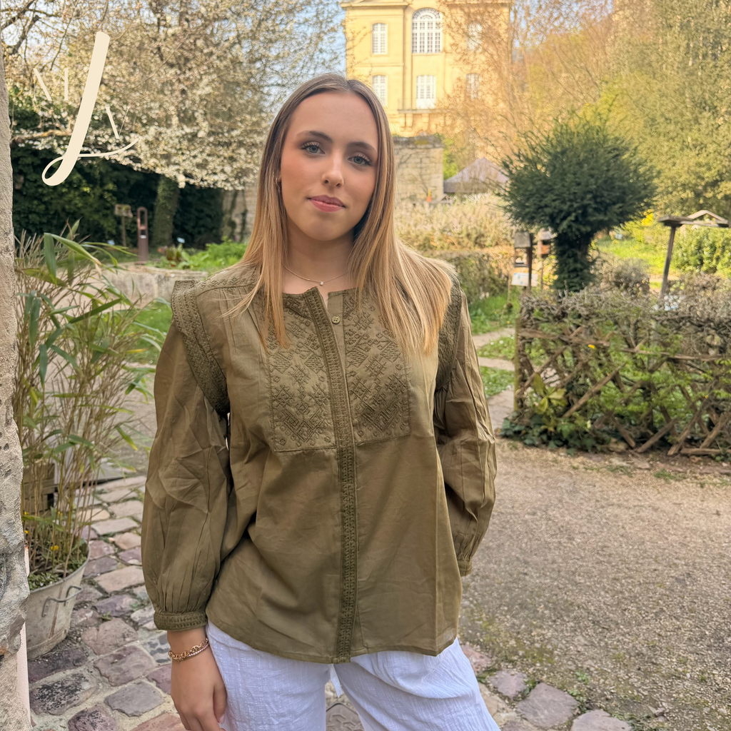 Blouse brodée en voile de coton Havanna 