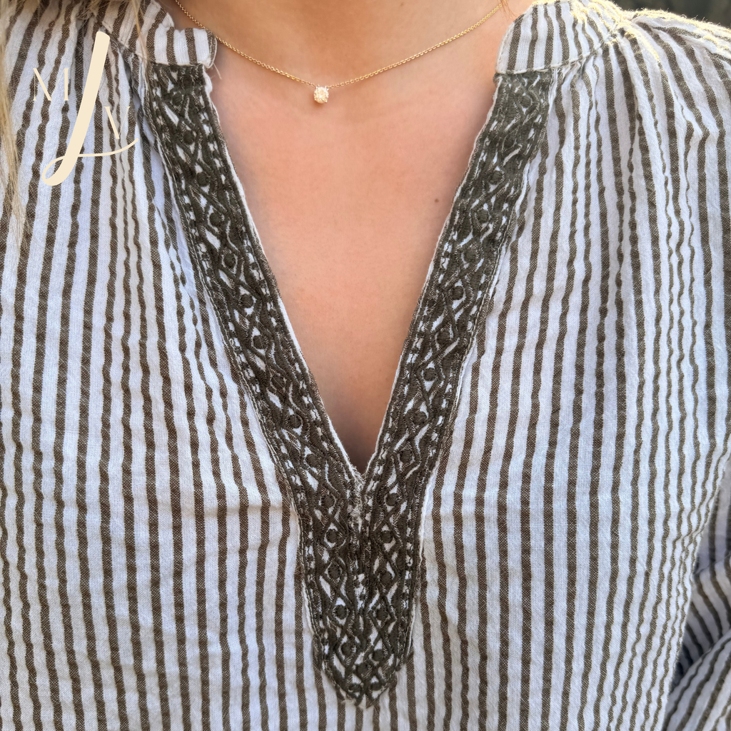 Blouse courte brodée Alma bohème
