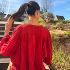 Blouse en voile de coton brodée dos Mahéna 