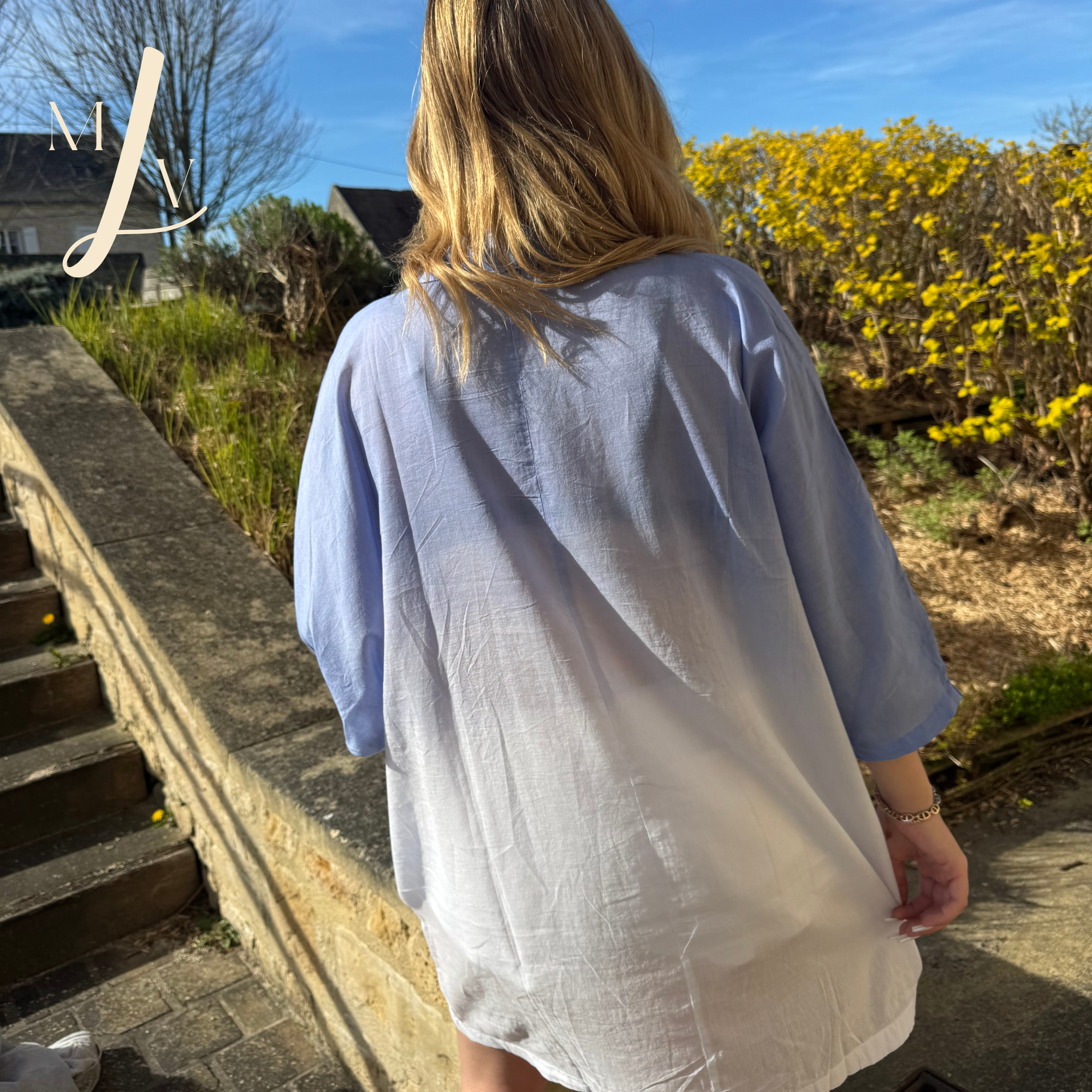 Chemise mi-longue dégradée Sicilia Esprit plage été