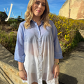 Chemise mi-longue dégradée bleu Sicilia Esprit plage