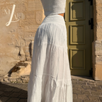 Jupe longue Camelia blanche