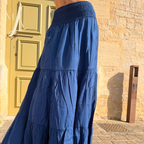 Jupe longue femme Camelia bleu