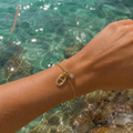 bracelet doré graine de café et étoile 