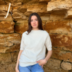 Pull Elia beige manches courtes