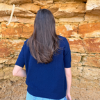 Pull Elia bleu marine manches courtes