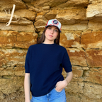 Pull Elia bleu marine manches courtes