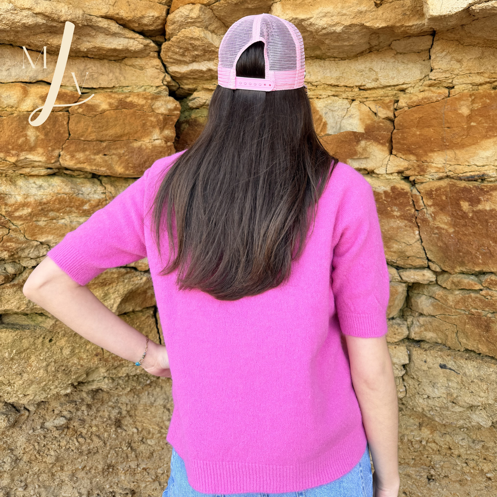 Pull Elia rose manches courtes