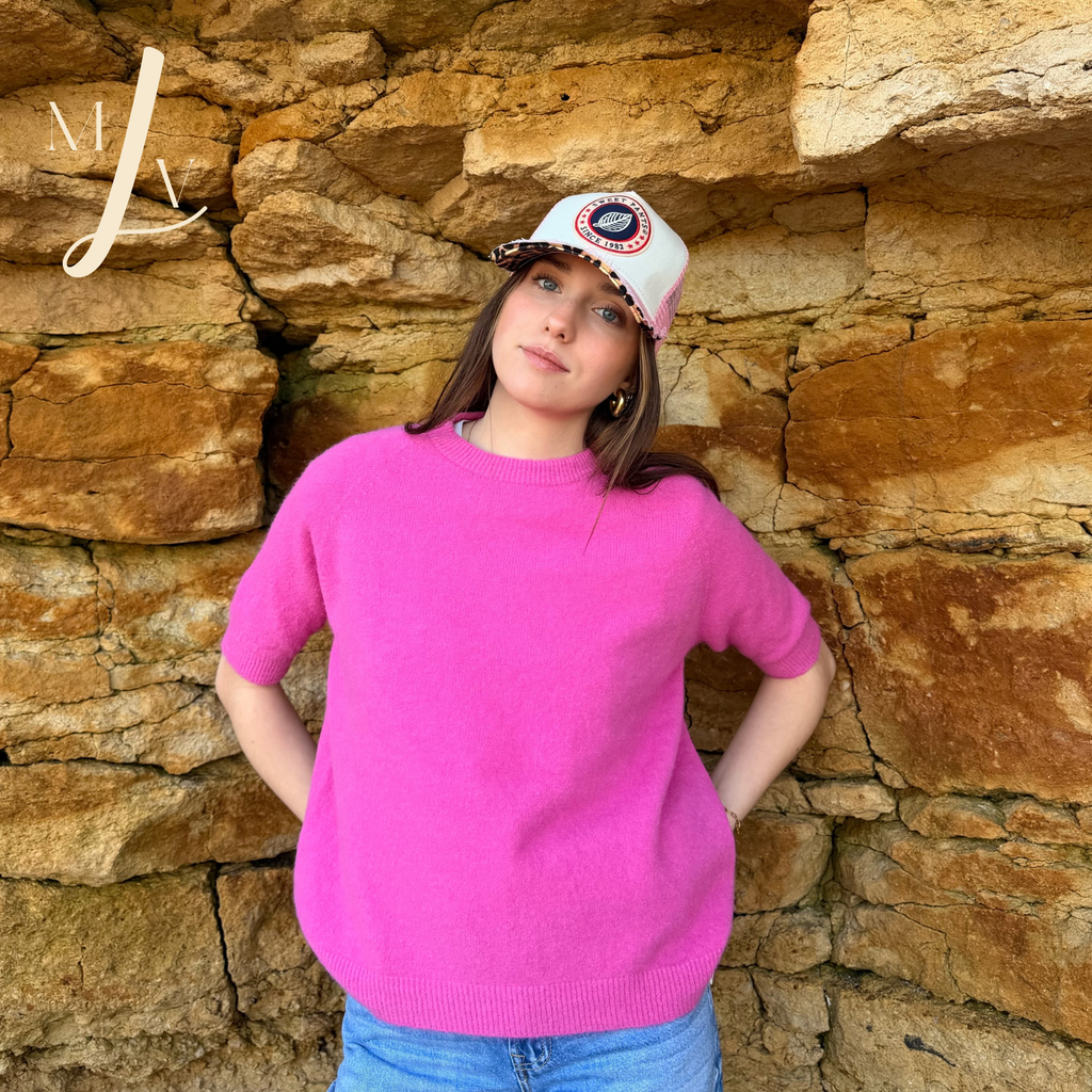 Pull Elia rose manches courtes
