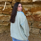 Pull maille Soléa jaune bleu gris