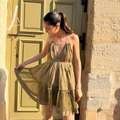 Robe courte dos nu en tulle et coton Olympia