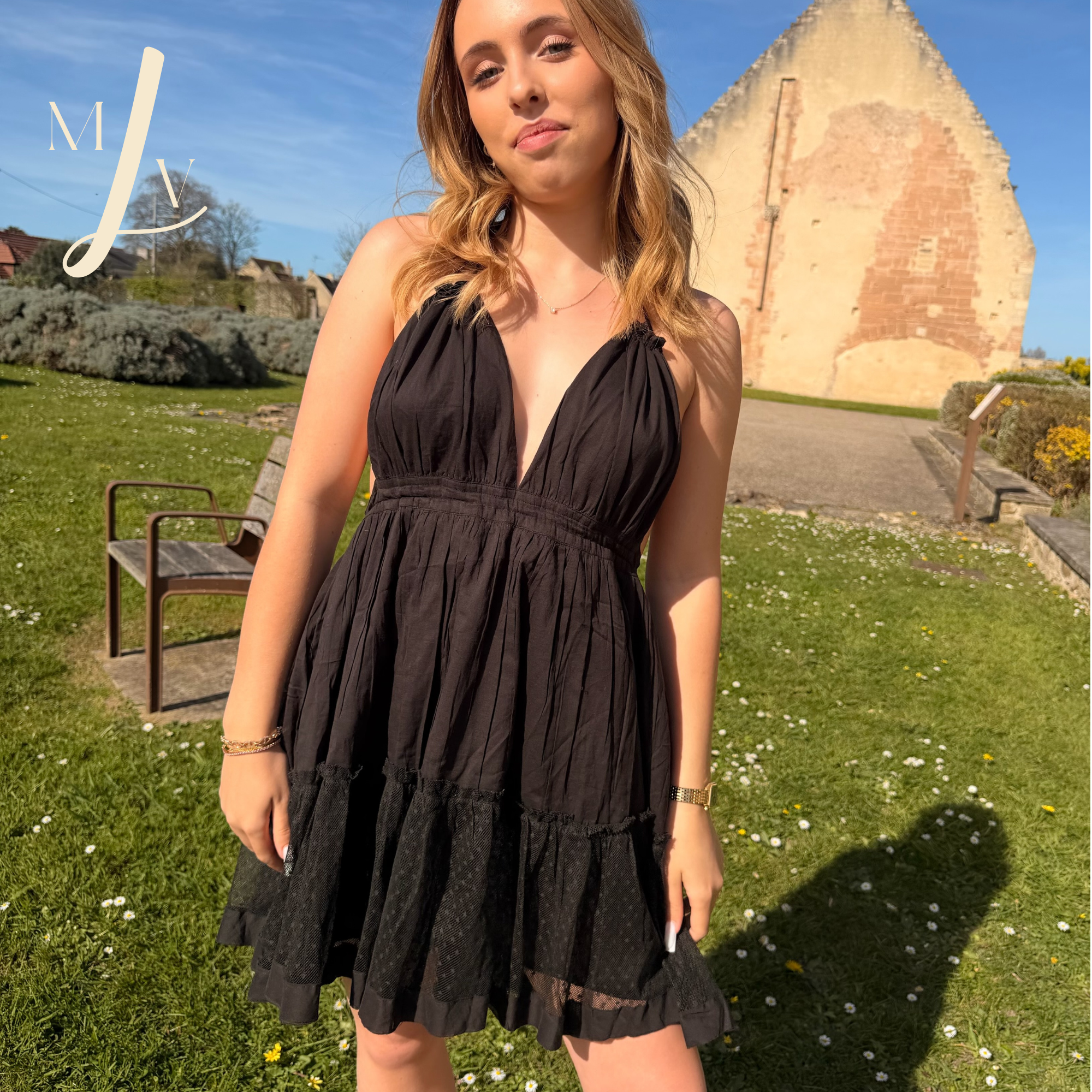 Robe courte dos nu en tulle et coton Olympia ete