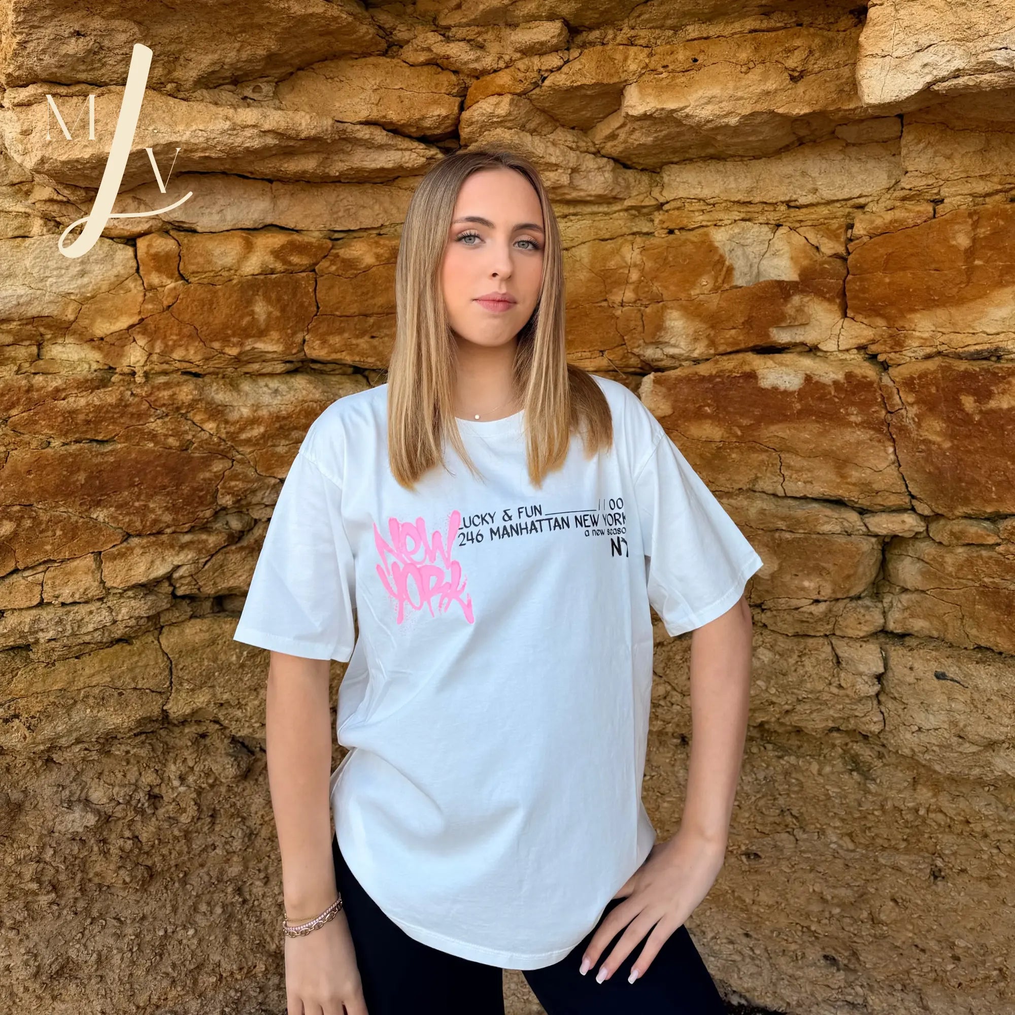 Tee-shirt New-York blanc coton