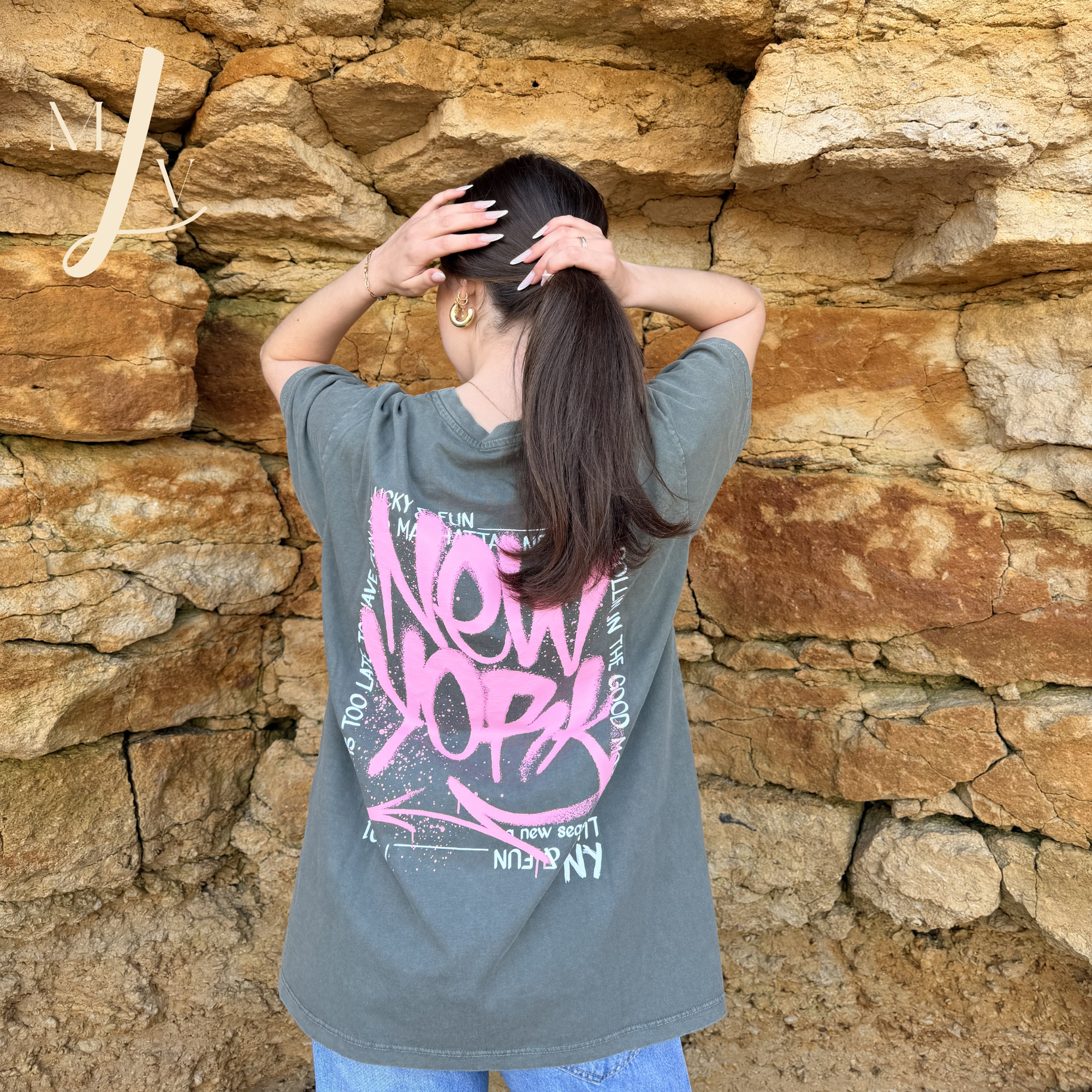 Tee-shirt New-York kaki