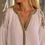 blouse brodée col